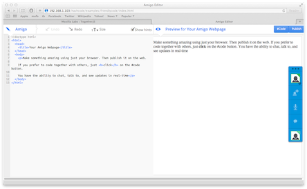 amigo web editor example